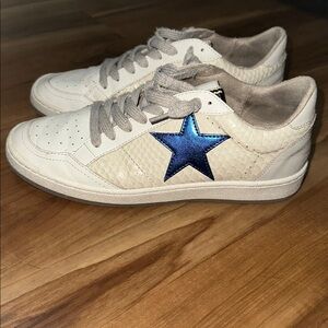 ShuShop White and Blue Sneakers